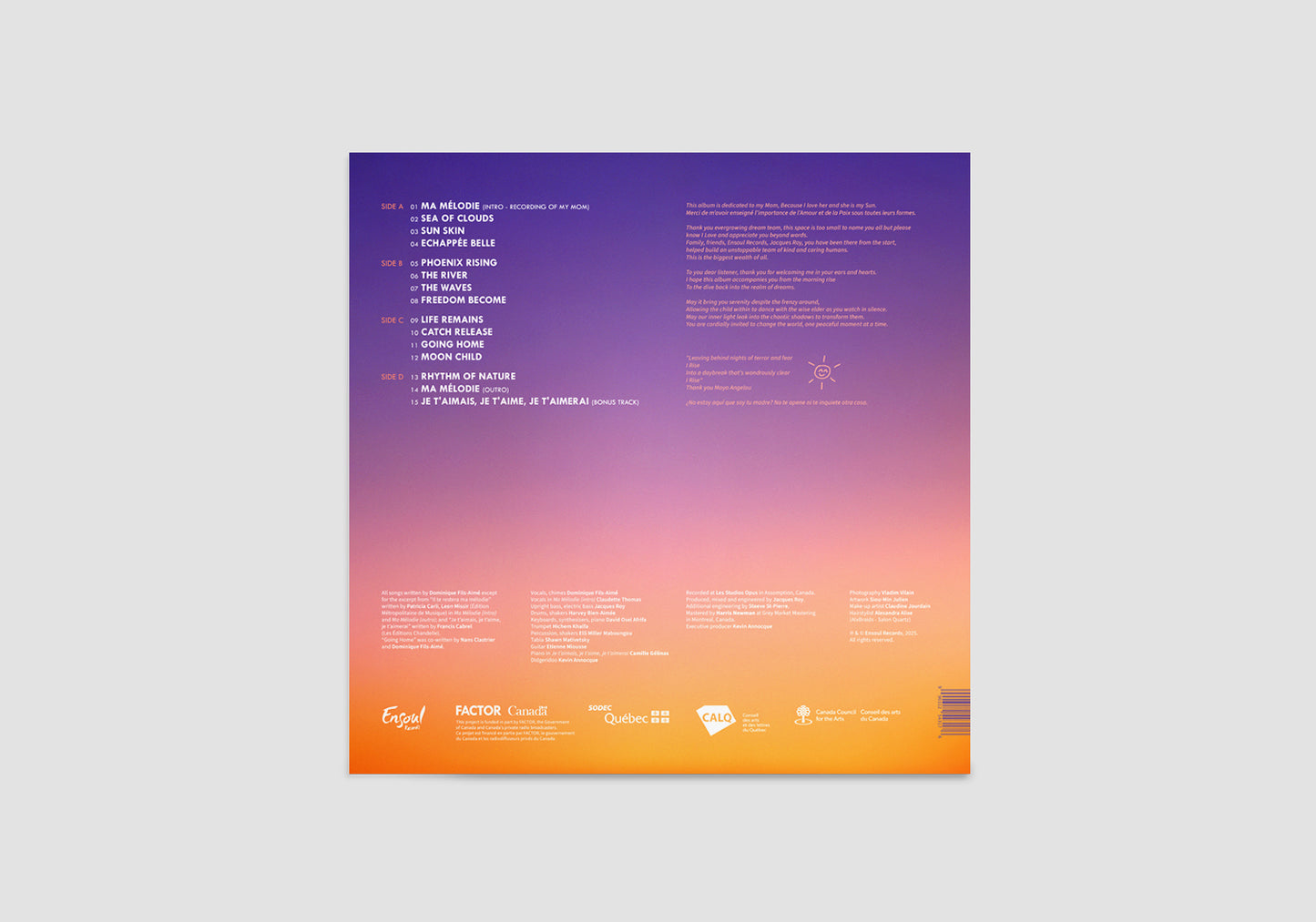 Dominique Fils-Aimé - My World Is The Sun - 12" Double Vinyl LP (45 RPM)